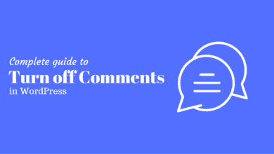 turn off comments in wordPress